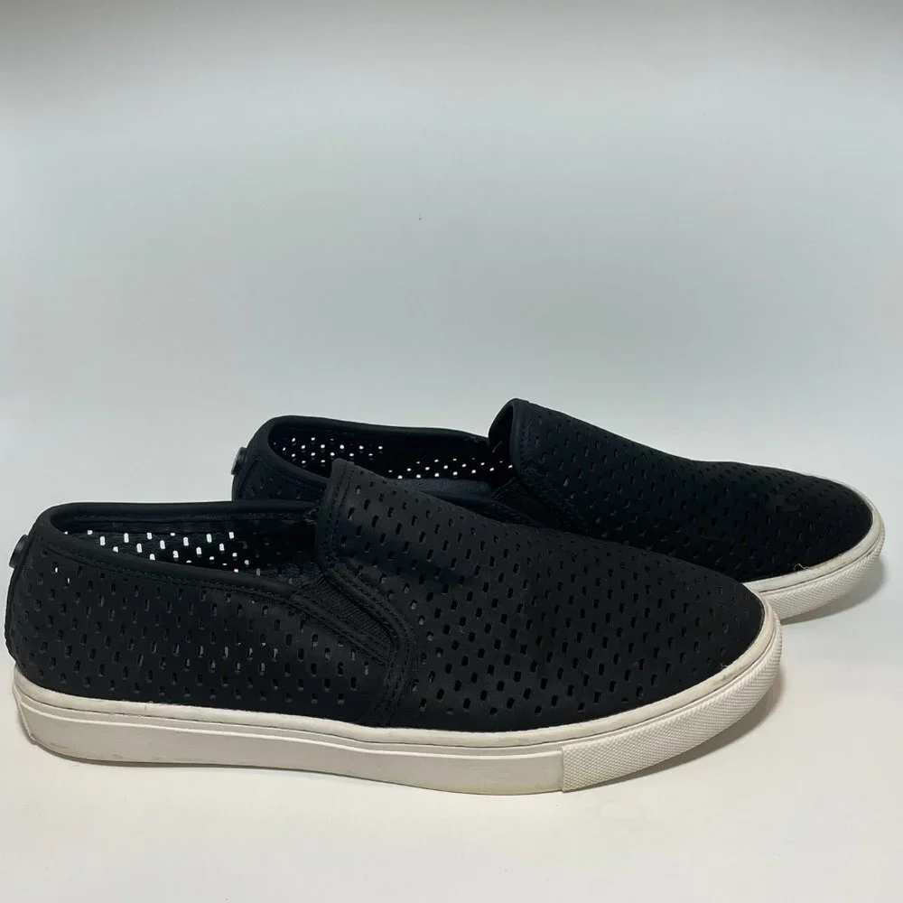 Steve Madden Women's Size‎ 9.5B Perforated Black Slip On Sneakers